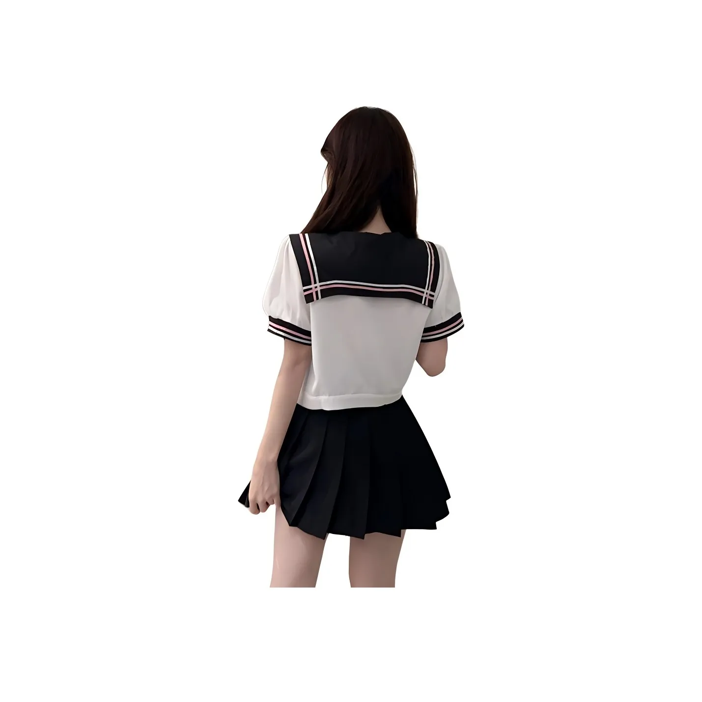 Garbege Uniform Women's White Shirt Tie+Black Skirt Set