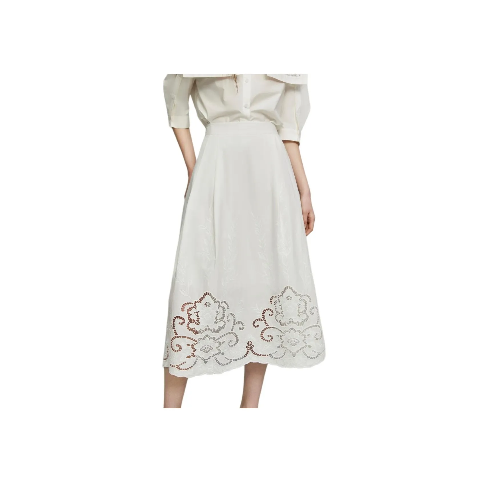 ELLE Casual Long Skirts Women's White