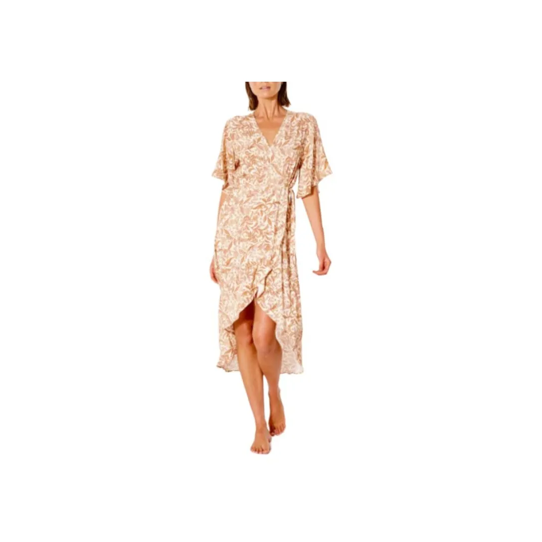 RIP CURL Short Sleeved Dress Women's Light Umber