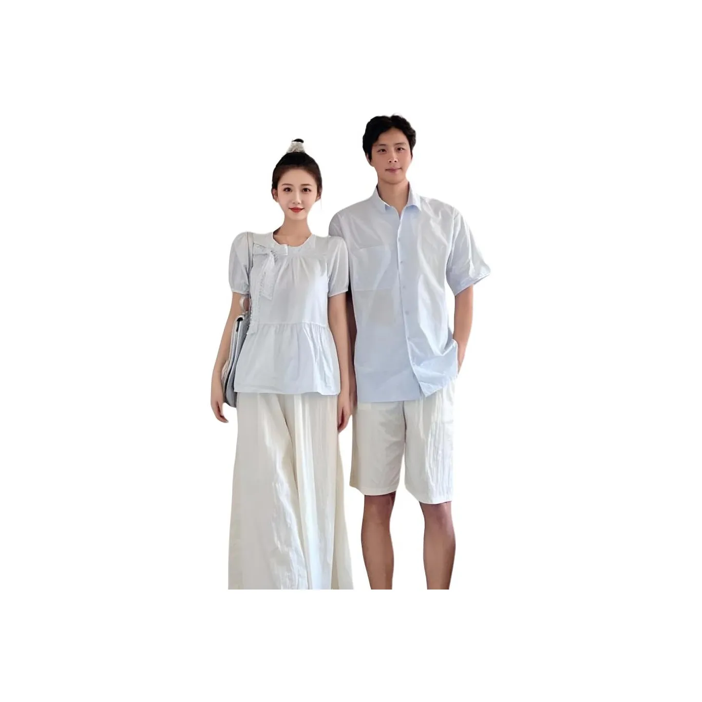QYPRF Светло-синий Одежда для пары Женские Комплект + Мужская одежда Наборы Женские Парные комплекты