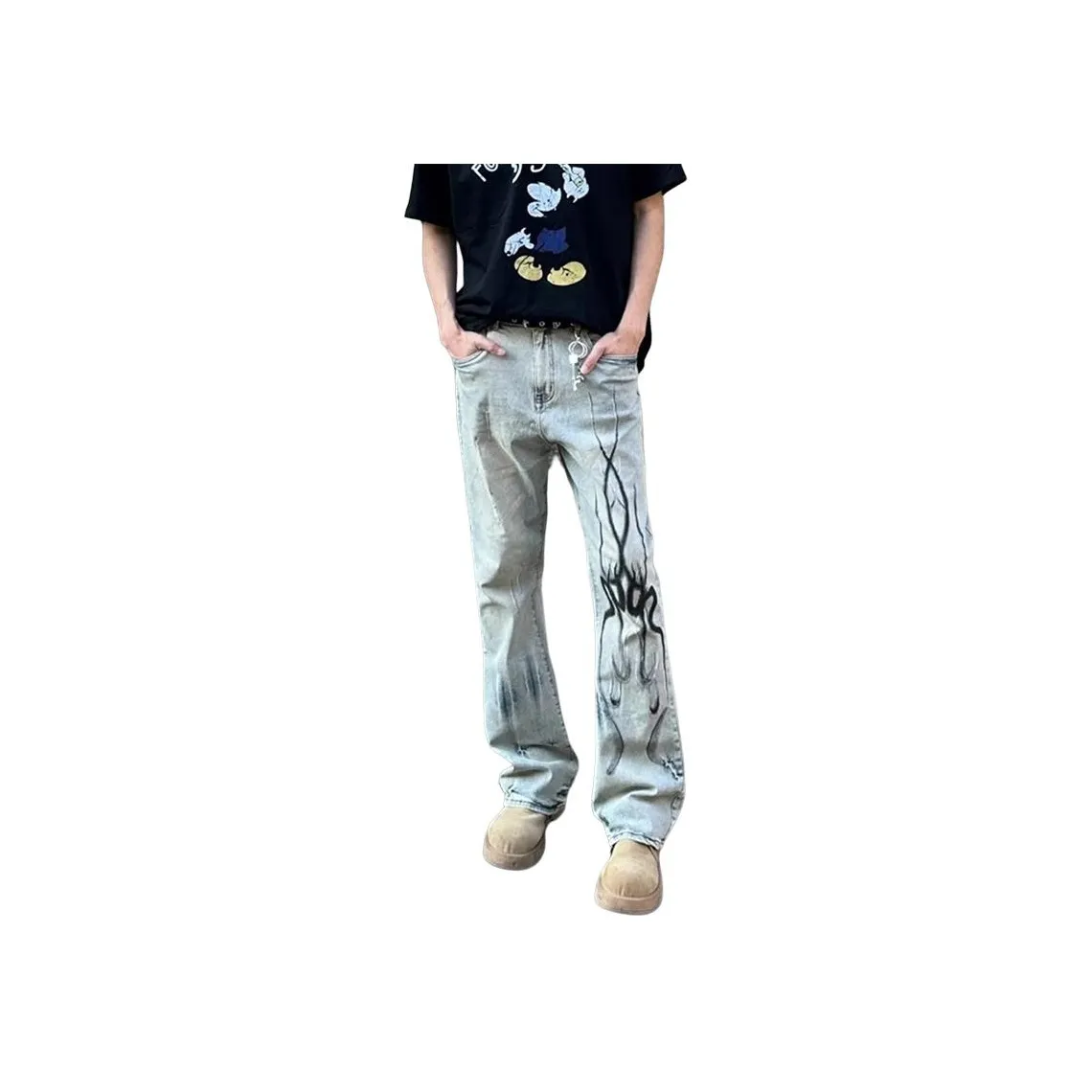 DAFK Желтый Грязь Мужские Джинсы