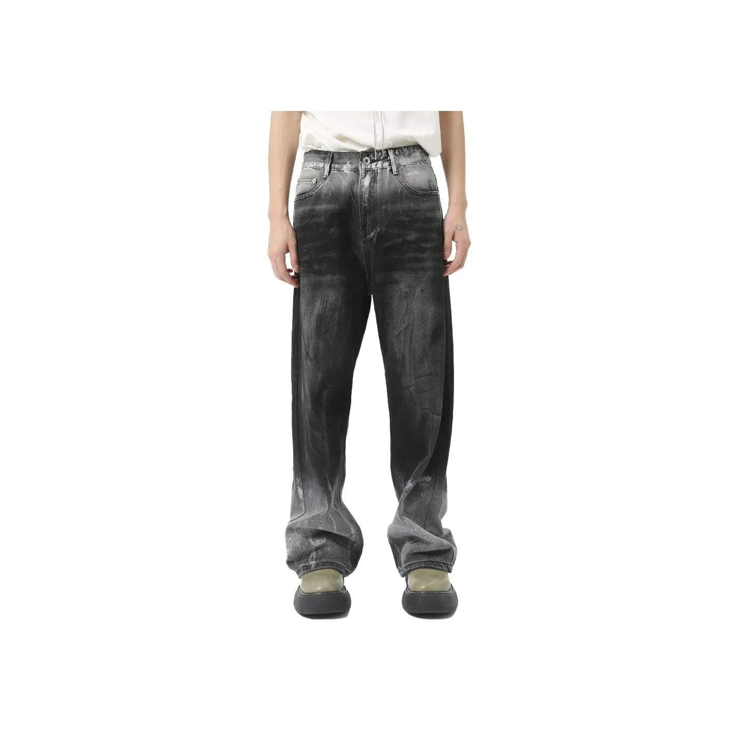 AMANDA BY Jeans Summer Men's Black Gray Color