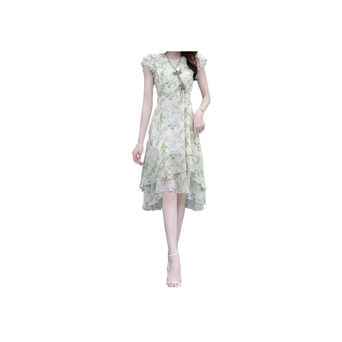 Mapping Short Sleeved Dress Women's Emerald Green