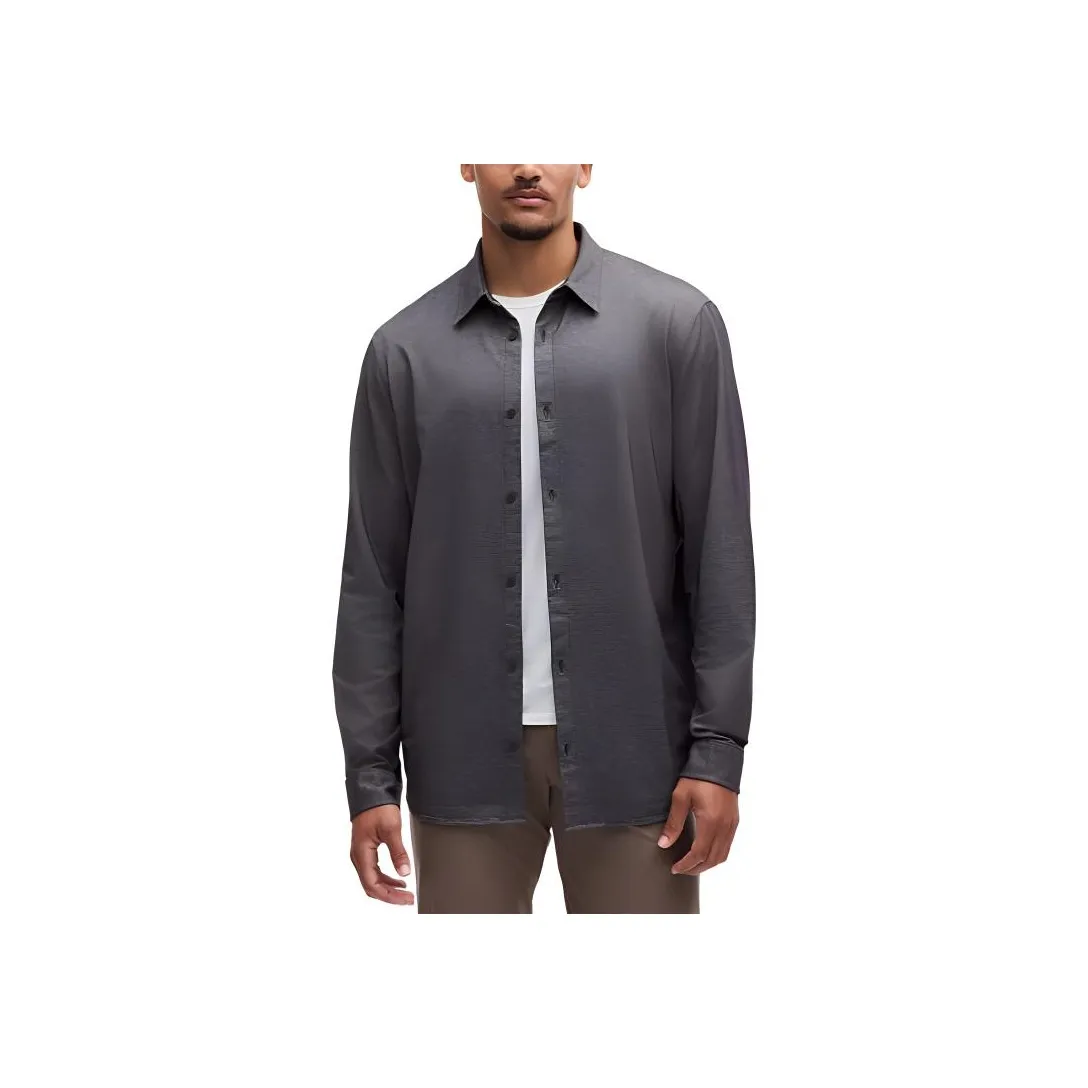 Lululemon CommissionLong Sleeve Shirt Men's Enzyme Dyed Midnight Black