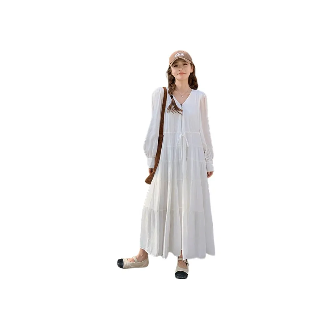 MEXICAN Белый Женские Длинные Платья с Рукавами