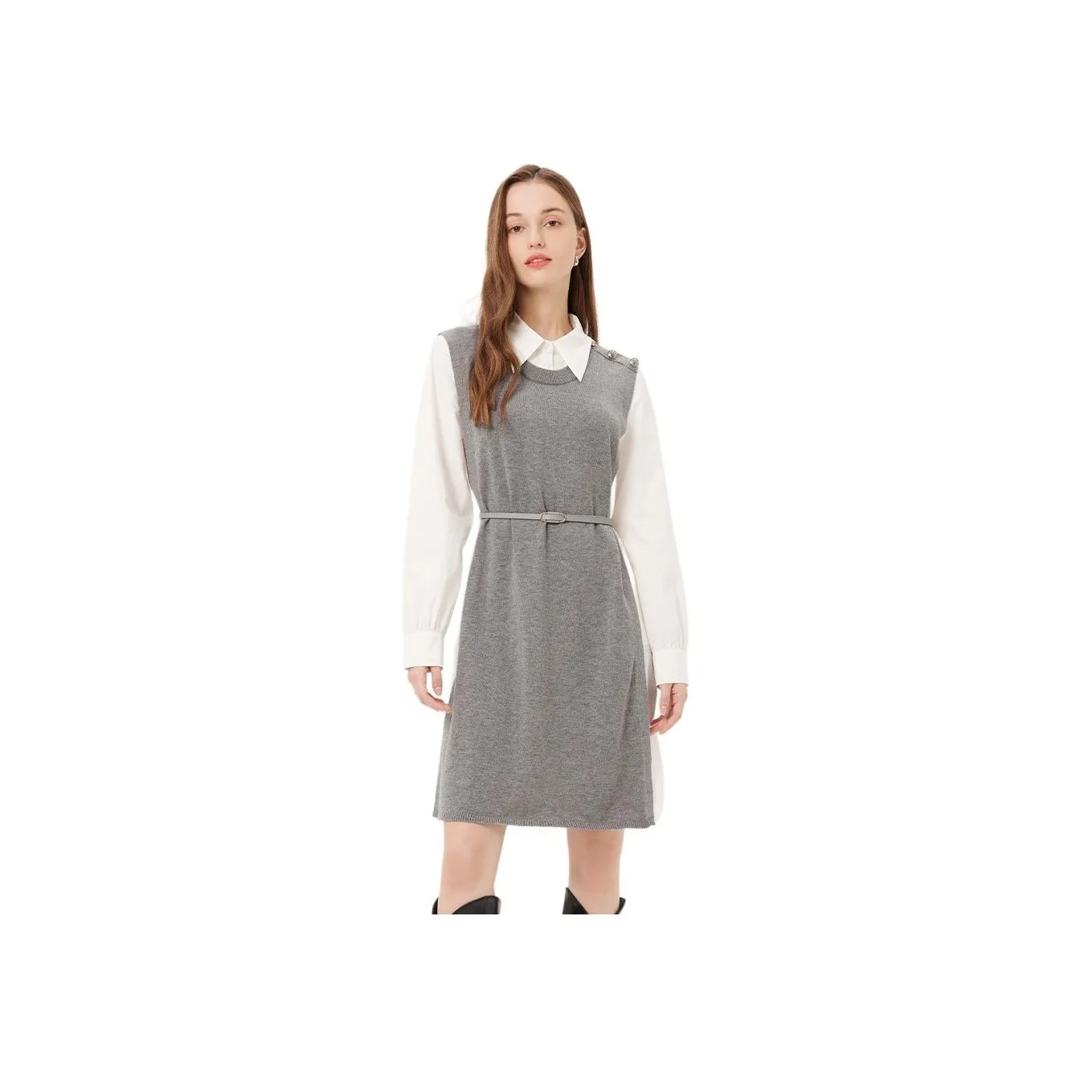 Hush Puppies Long Sleeved Dresses Women's Heather Gray