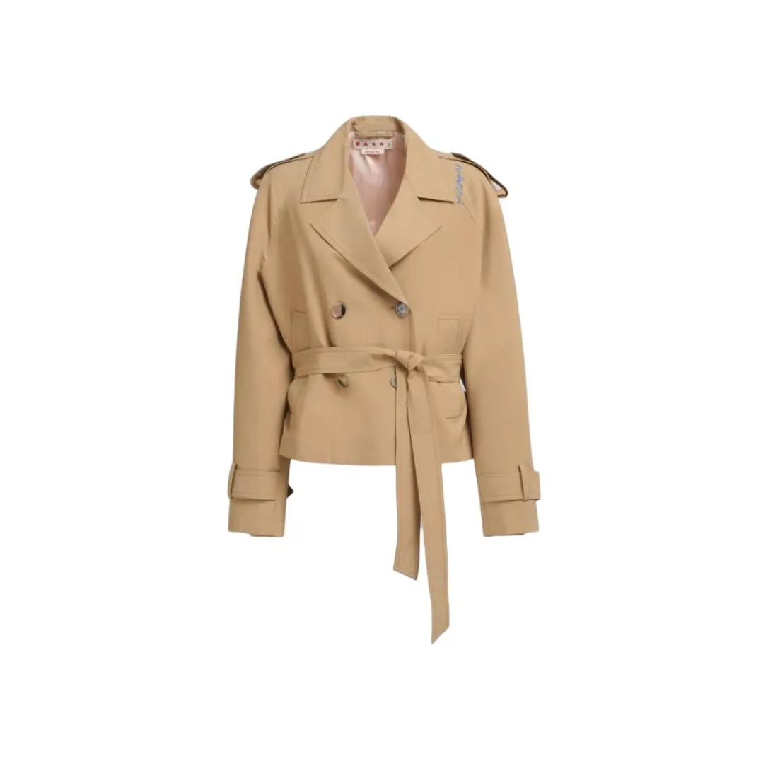 MARNI Double Breasted Short Trench Jacket