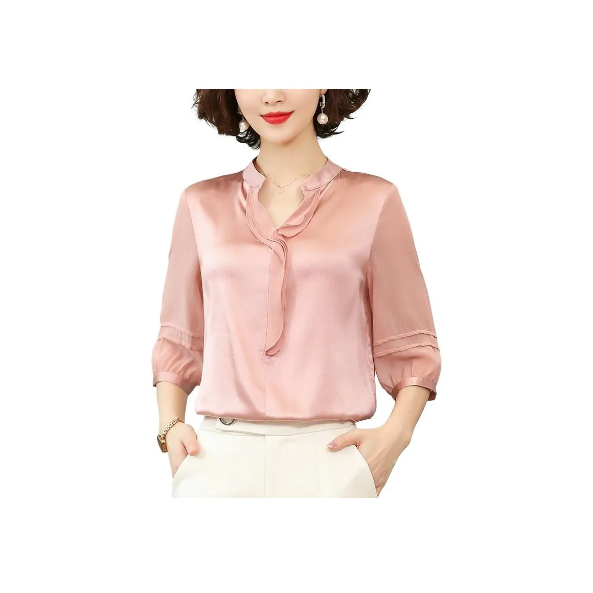 Yi Mengyuan Satin Silk Shirt Women's