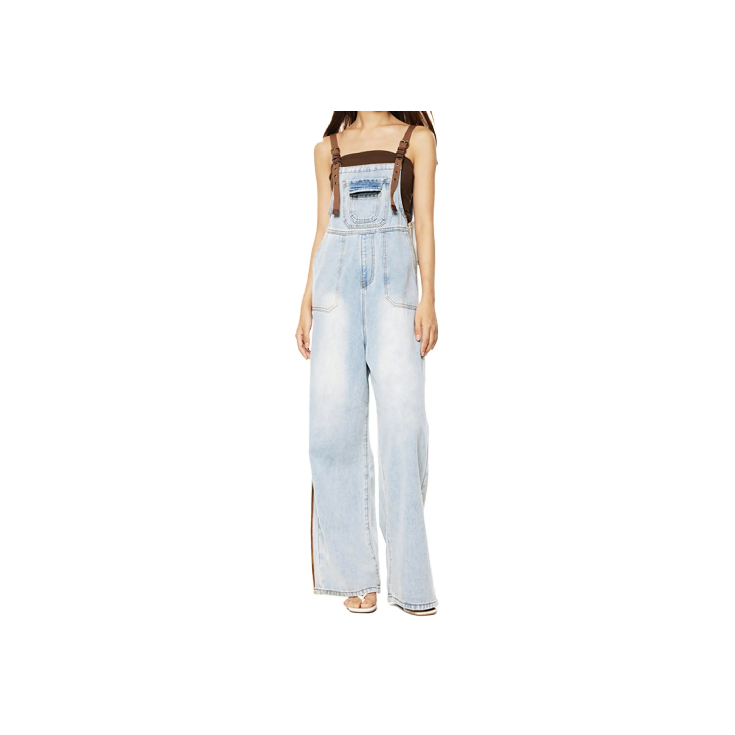 Wen Shan Overalls Women's Cyan Cloud Blue