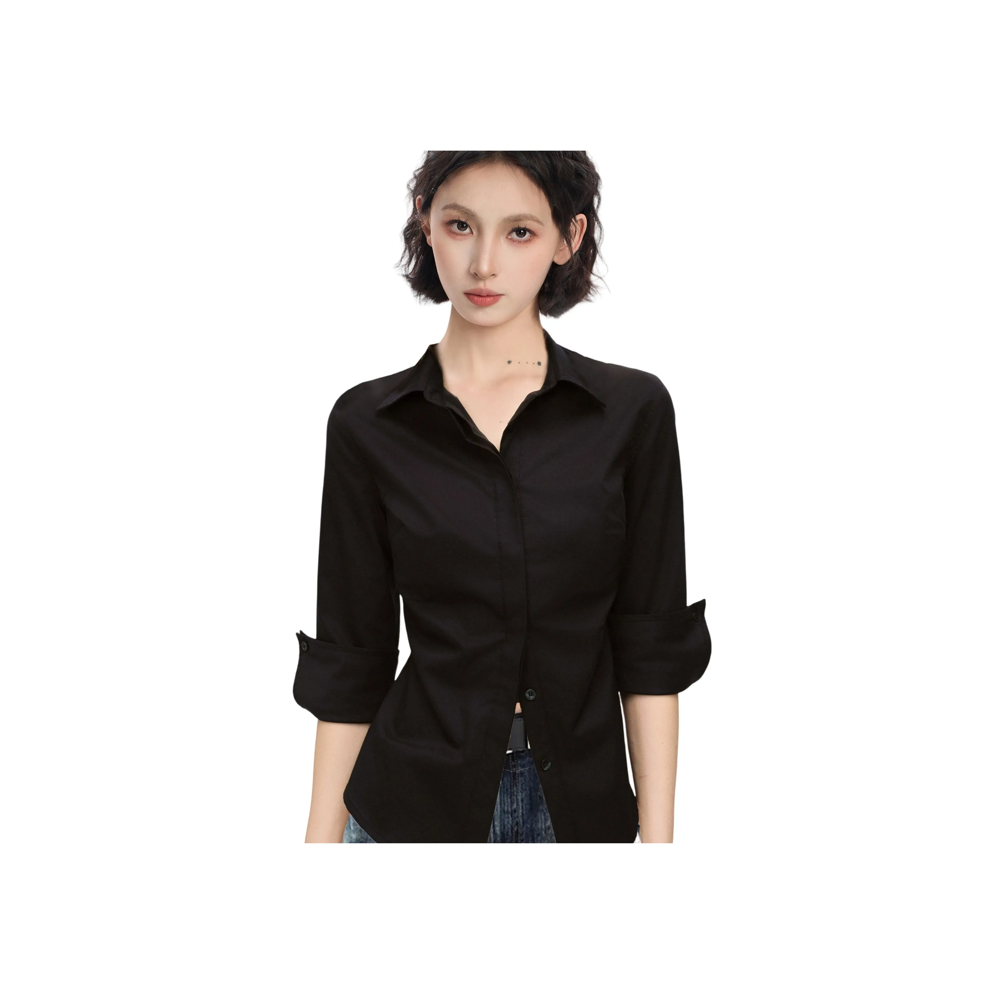 Princess Berdele Рубашка Облегающий крой С утяжкой на талии Полувыступающий рукав Дизайн 100% хлопок Рубашка Топ Женские