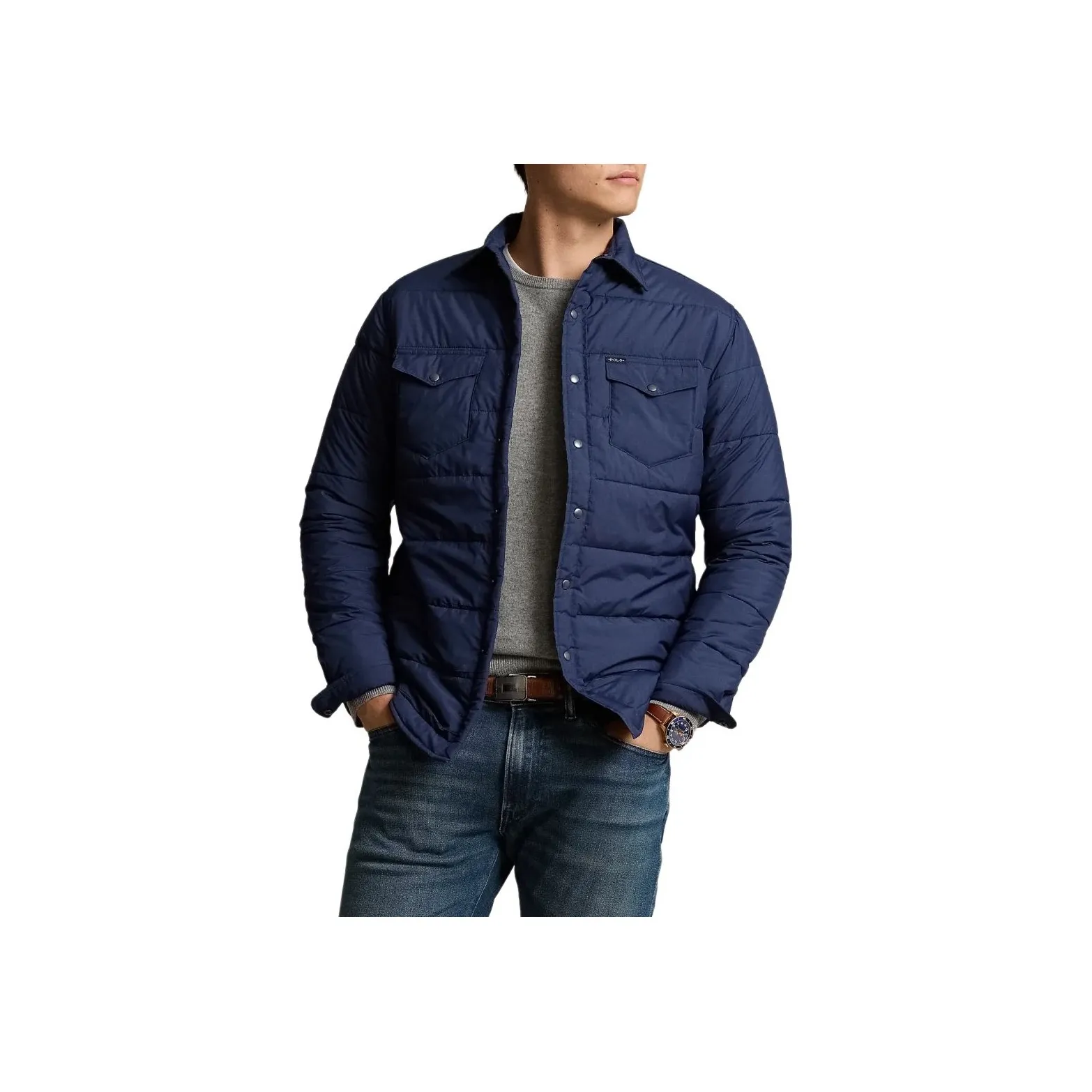 Polo Ralph Lauren Хлопковый пуховик Мужской Темно-синий