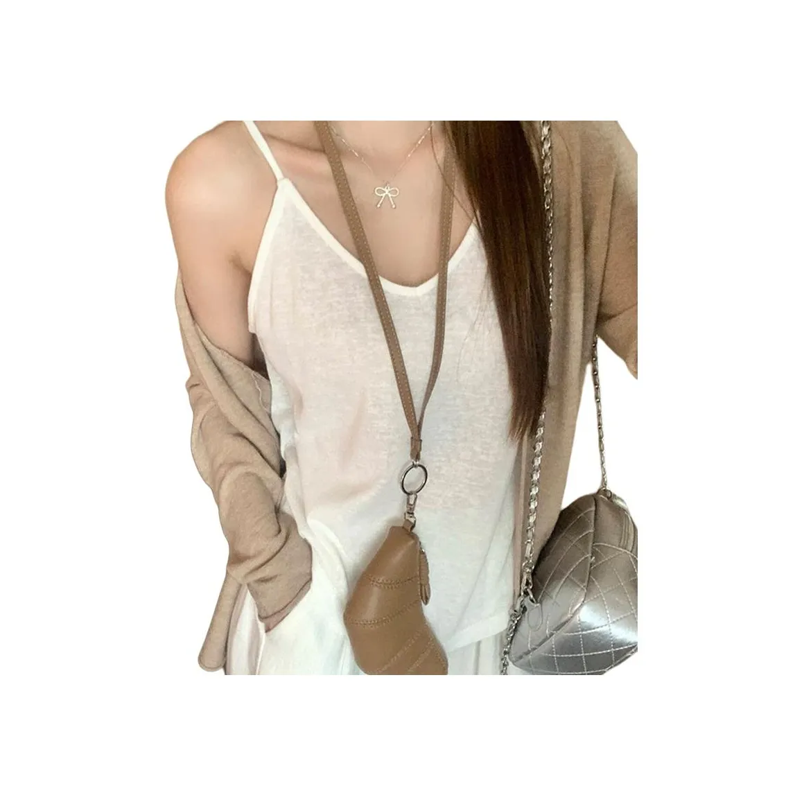 AUSSINO Майка Женская Белая Ткань Полупрозрачная