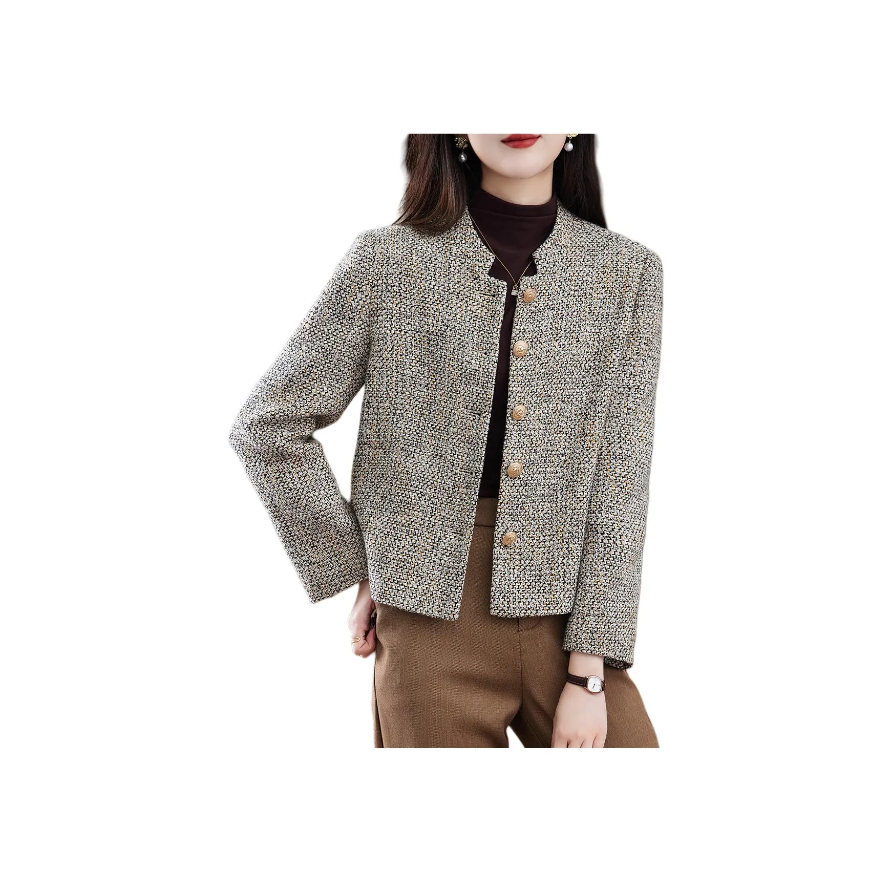 Pear 99 Серый Женское Короткое Пальто