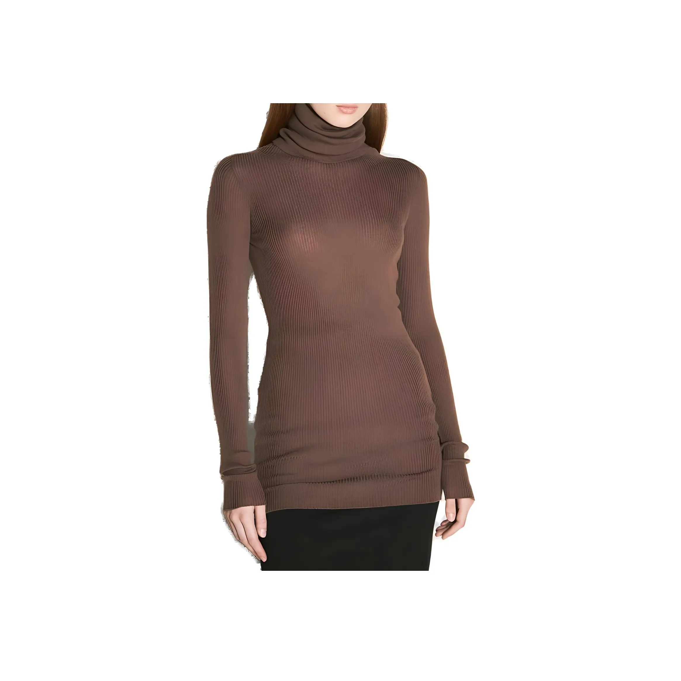 Rick Owens DRKSHDW Ribbed Tube Turtleneck Jumper