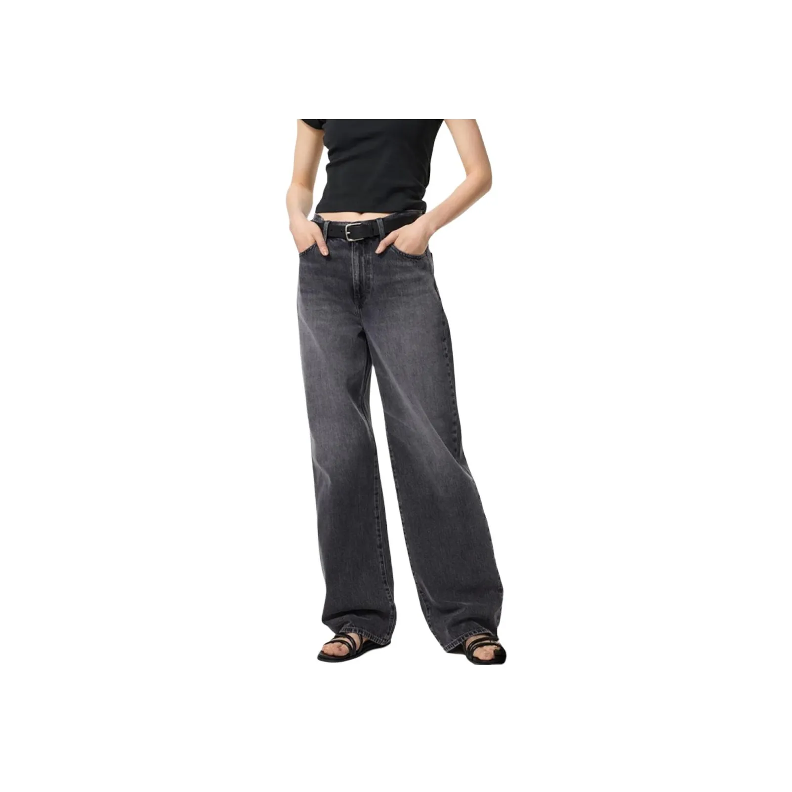 UNIQLO Асфальтовый серый Женские джинсы