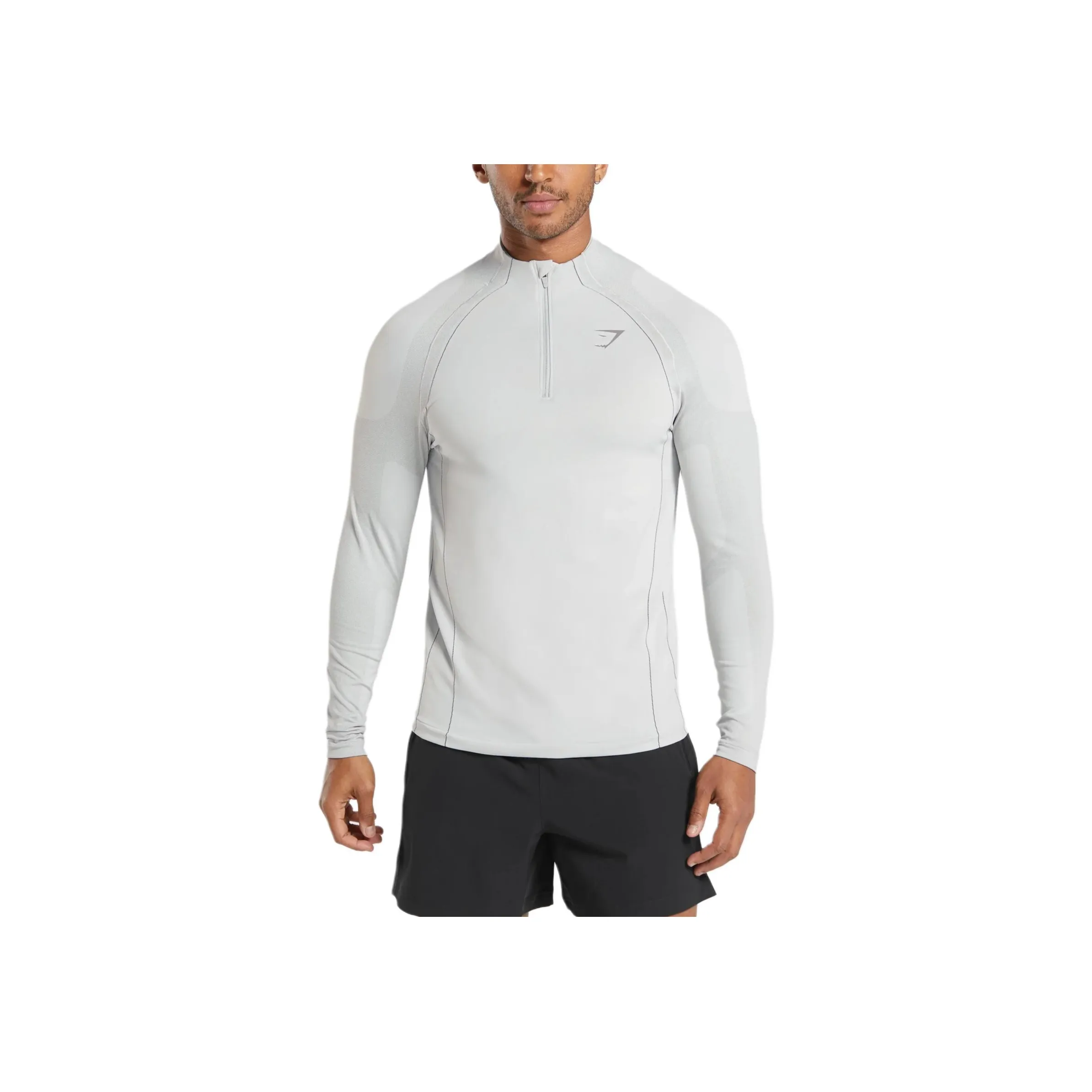 GYMSHARK FW24 Seamless Workout Clothing Men's Light Gray/Medium Gray