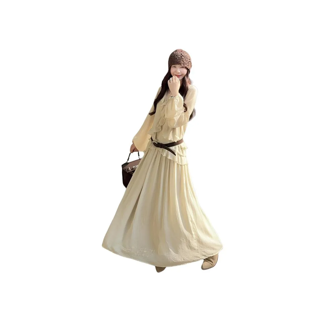 BVODE Длинное платье с длинными рукавами женское