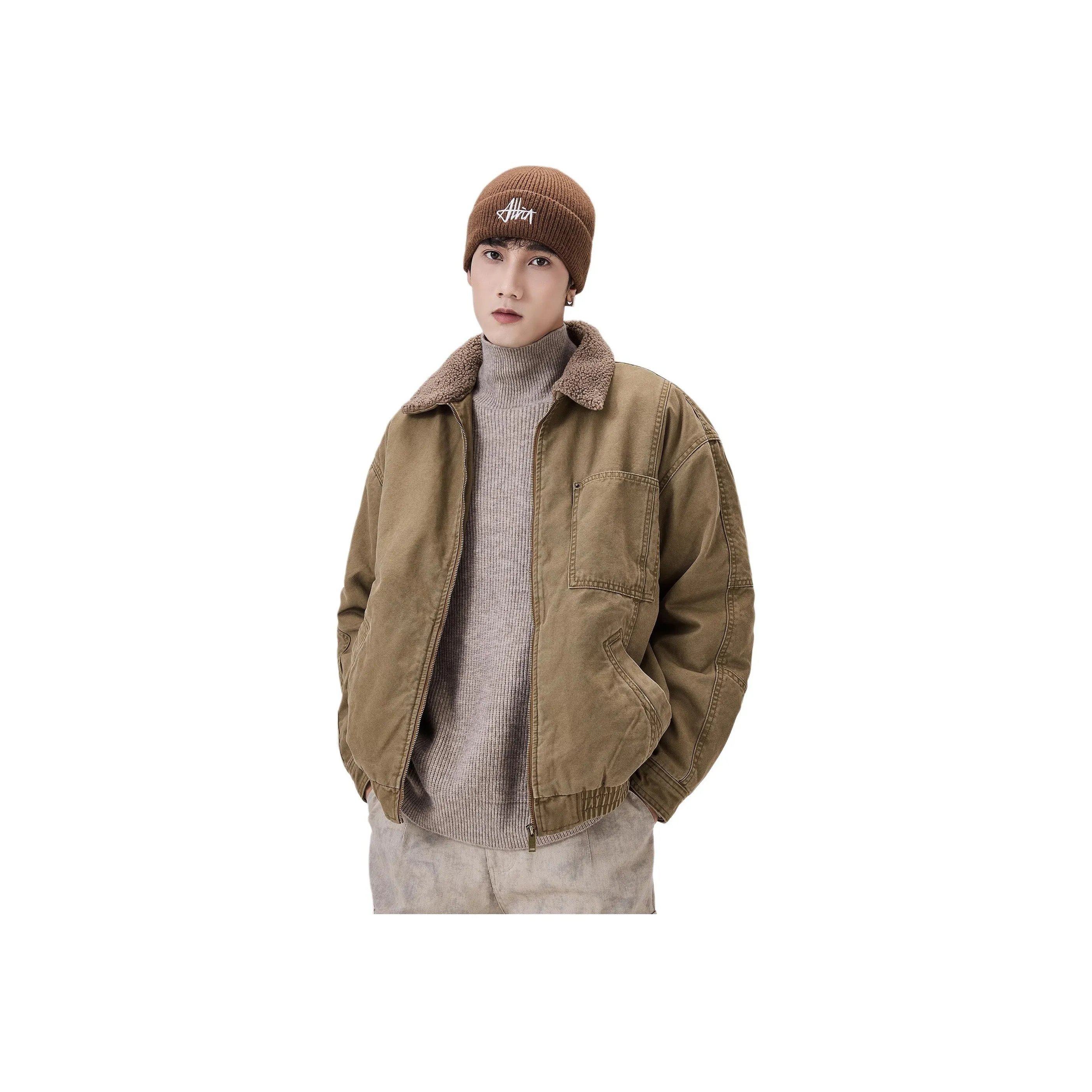 ALL IN Denim Jackets Men Khaki