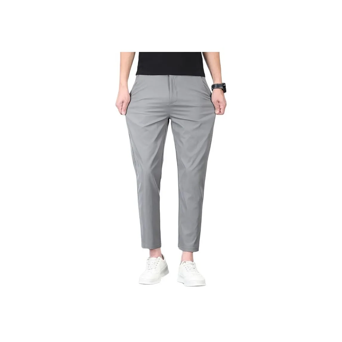 BINGSHENG Light Gray Unisex Casual Pants BINGSHENG Светло-серые унисекс повседневные брюки