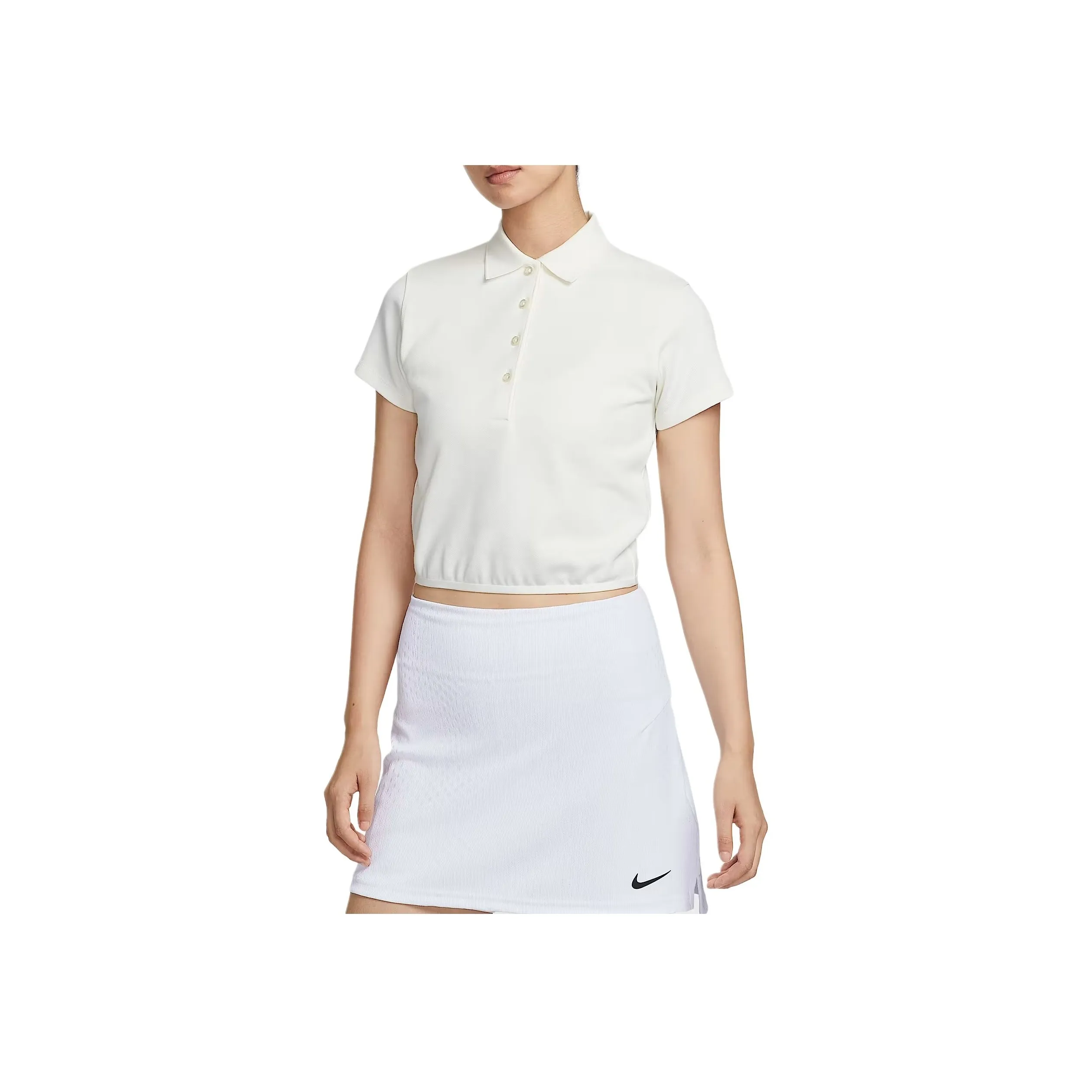Nike Холст Белый/Черный Женское Поло