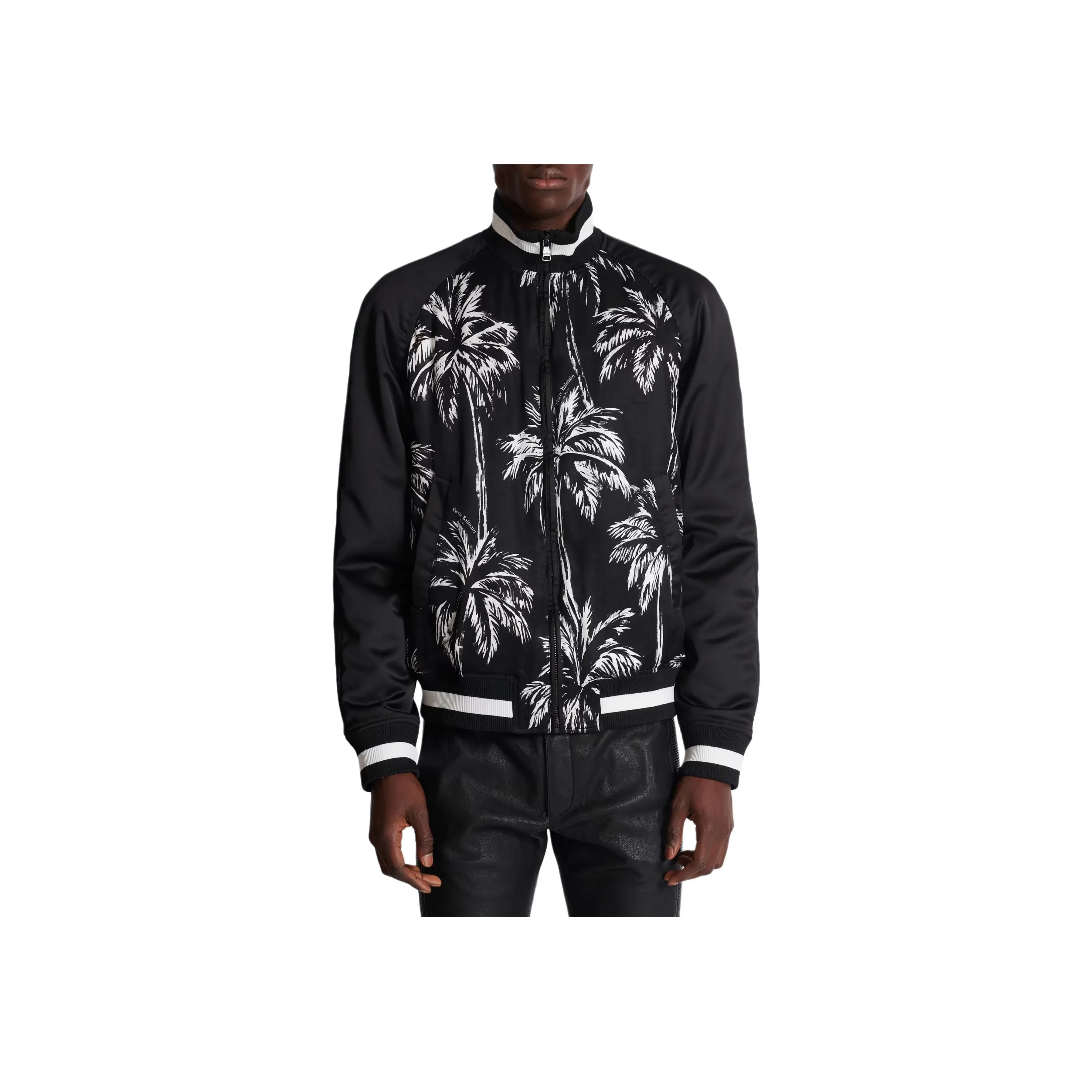 BALMAIN All Over Printed Zip Up Coat