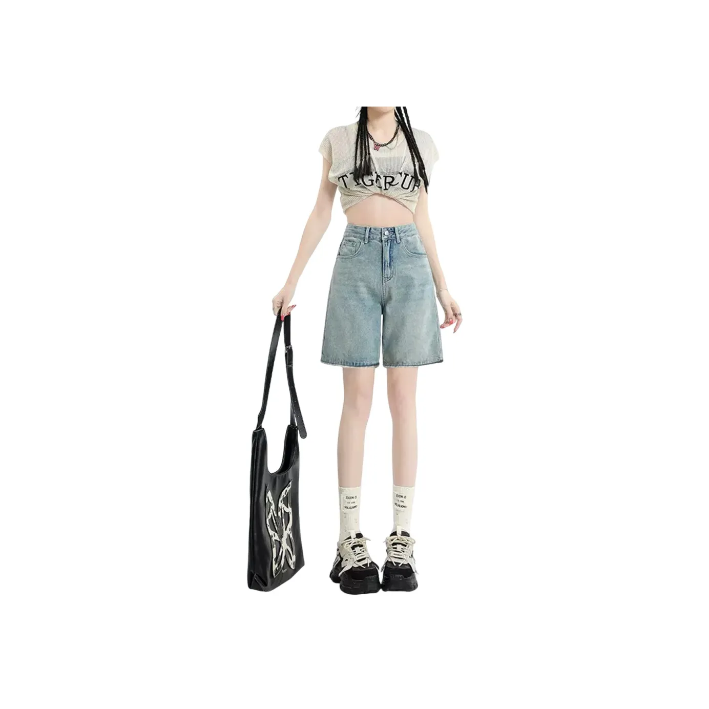 Ya Sheep People Джинсовые шорты Женские Светло-синие