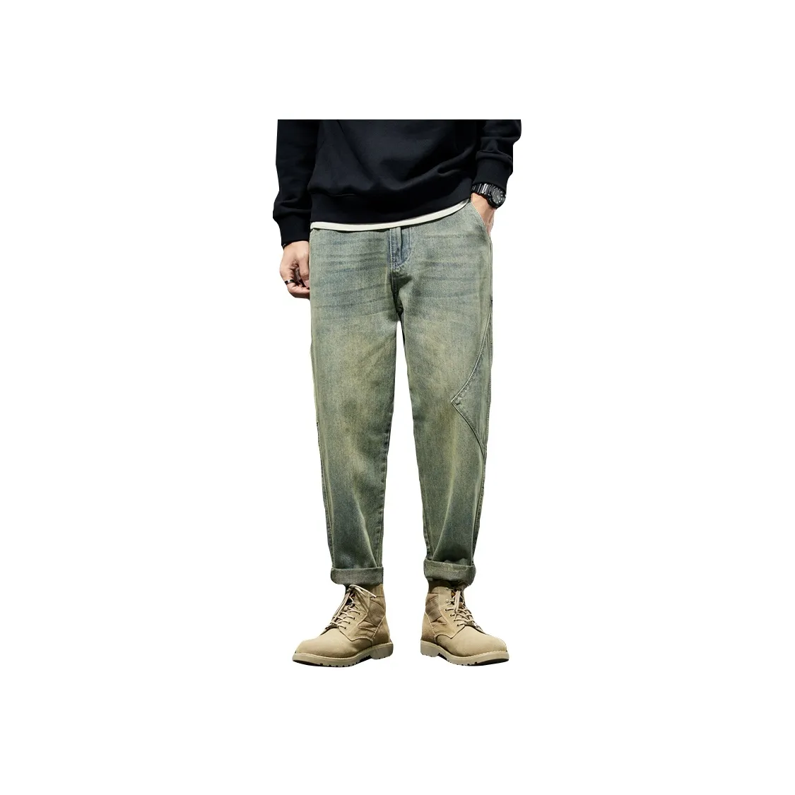PEIMENG Jeans Unisex Teal