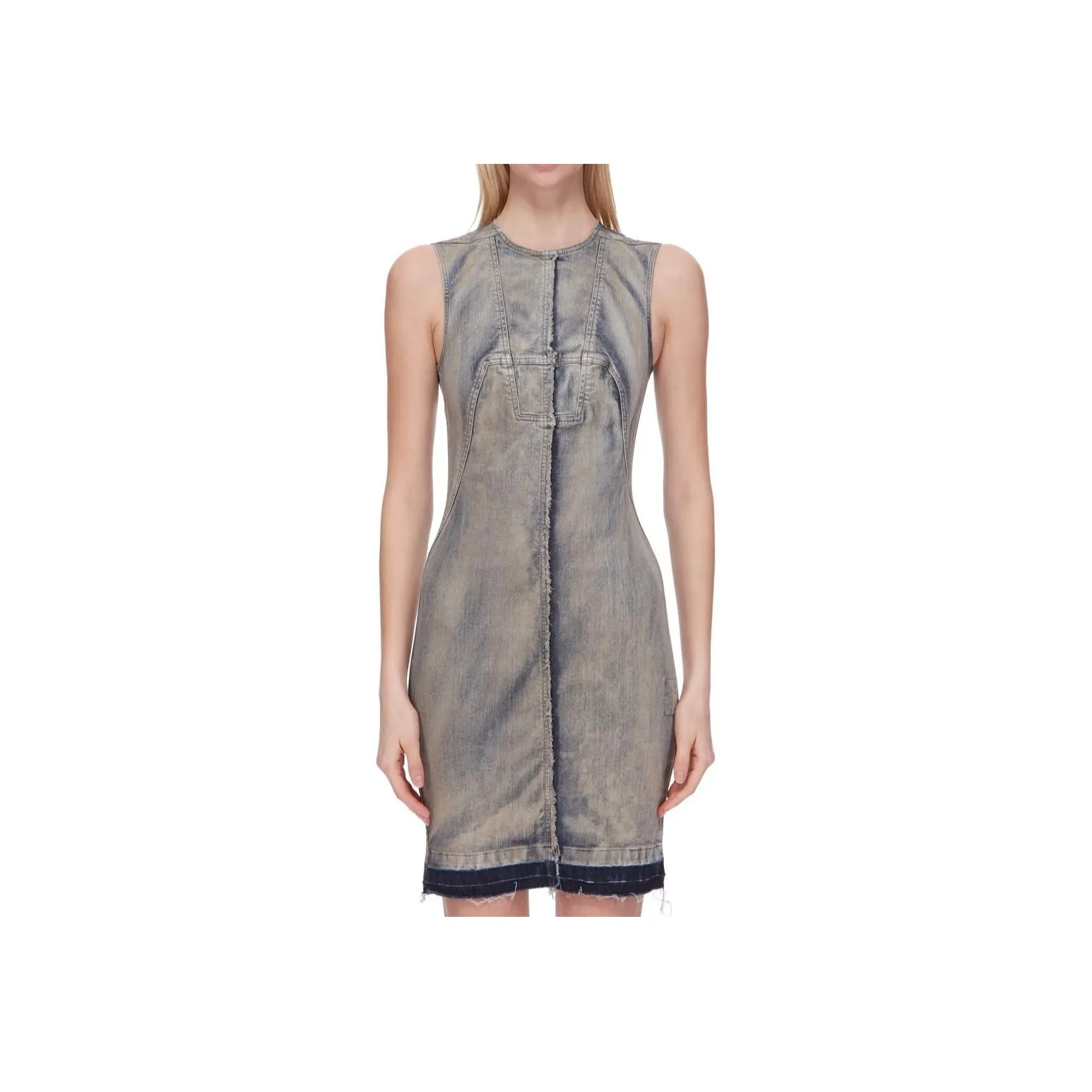 Rick Owens DRKSHDW Crewneck Sleeveless Denim Dress