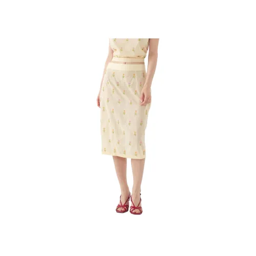 ANTIK BATIK Персик Женские Повседневные Длинные Юбки