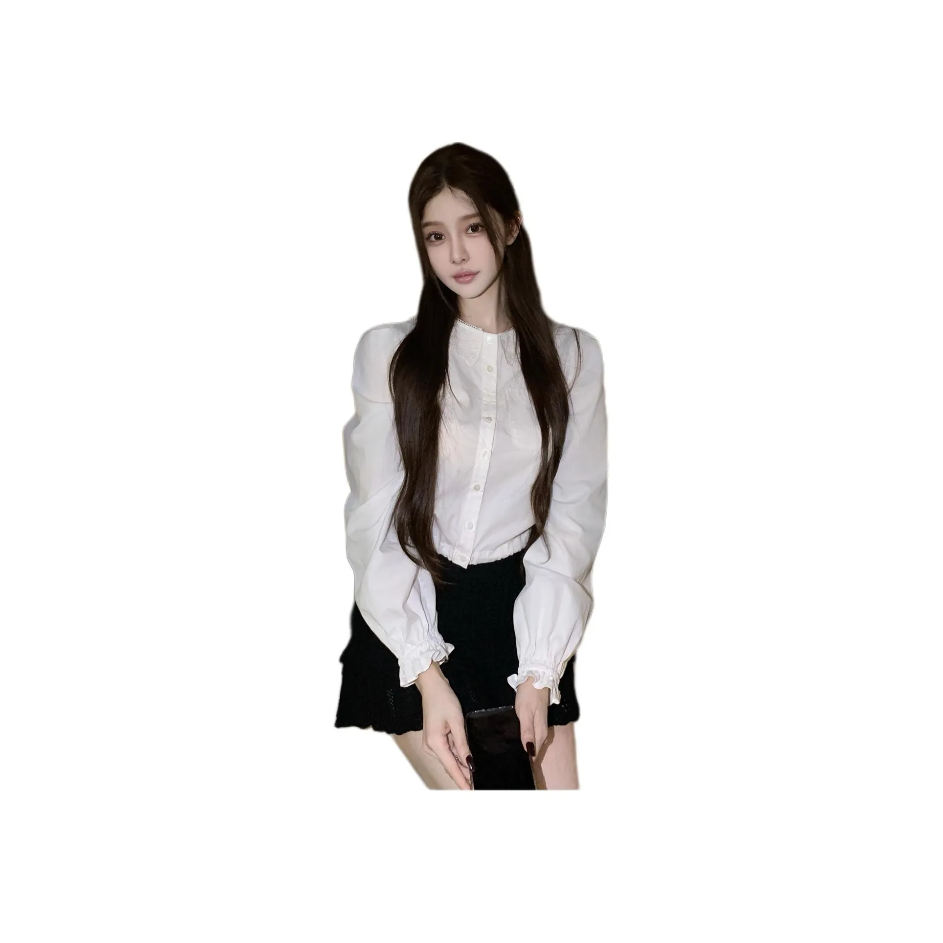 QIAOMONVHAI Белый Женские Рубашки