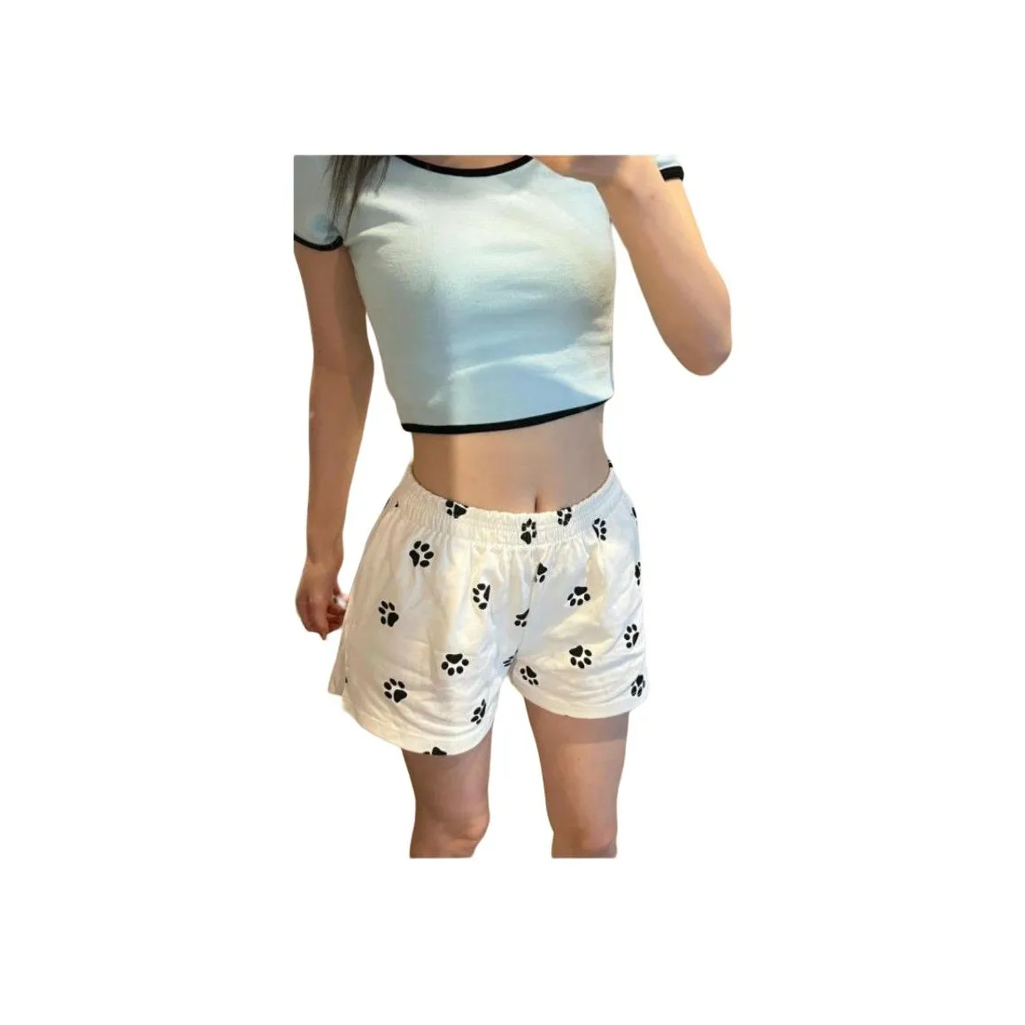 MUCCHIC Белый Женские Размер 1 Size Пуховые куртки Женские Повседневные шорты