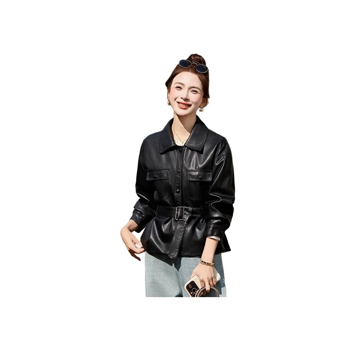 Yi Mengyuan Leather Jacket Women's