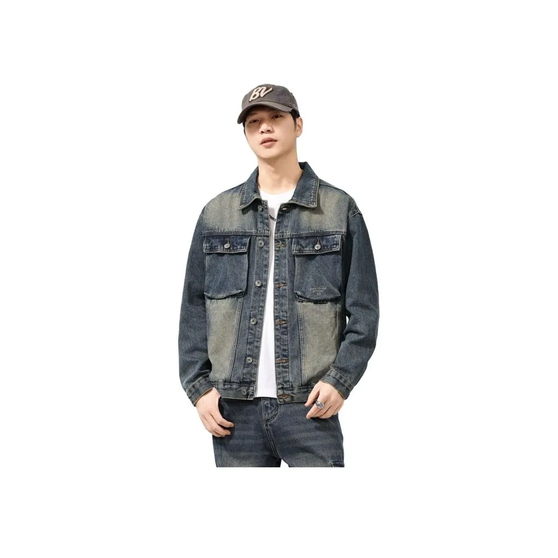 HIPHOPPUNKS Синий Мужской Джинсовые куртки