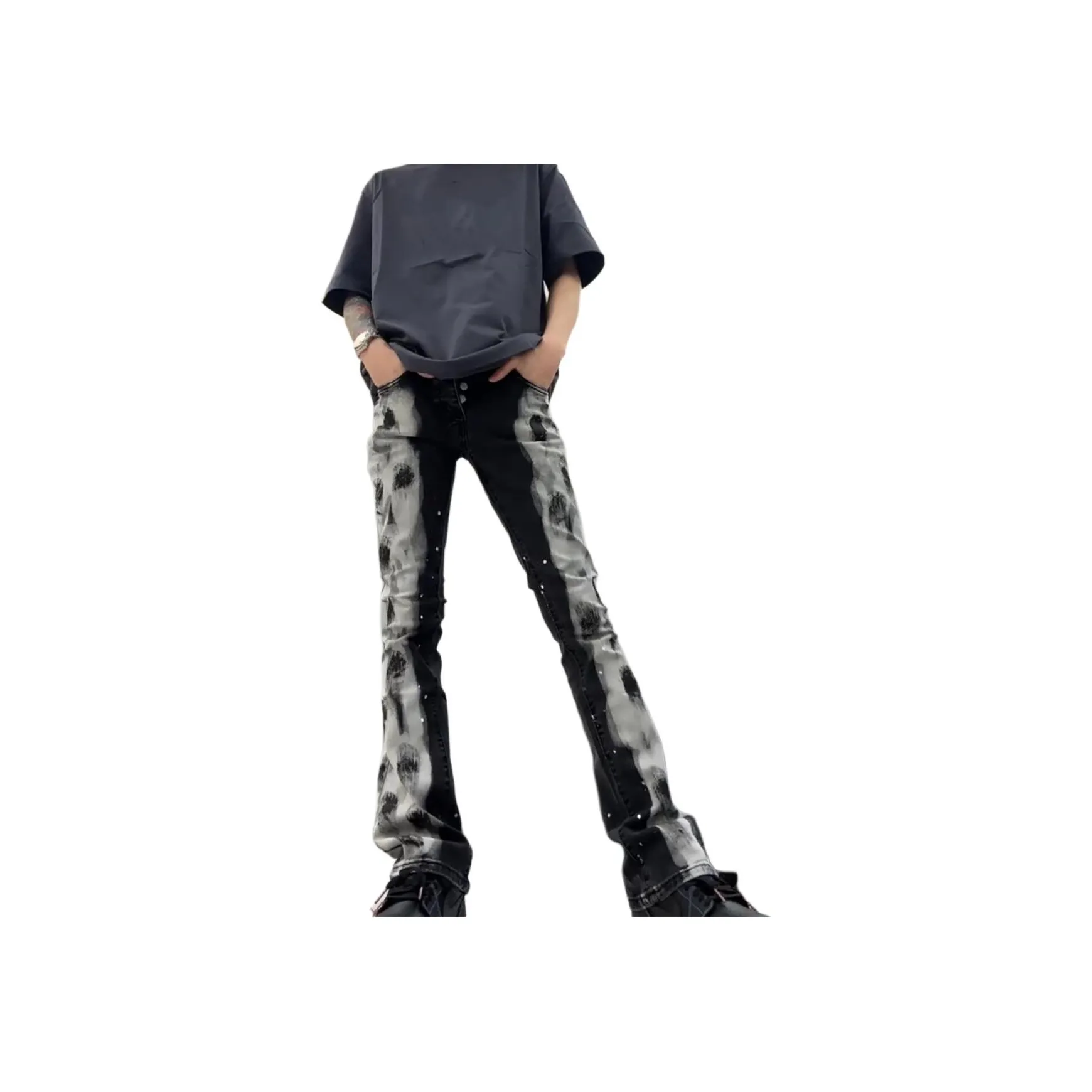 RENBEN1986 Черные Унисекс Джинсы