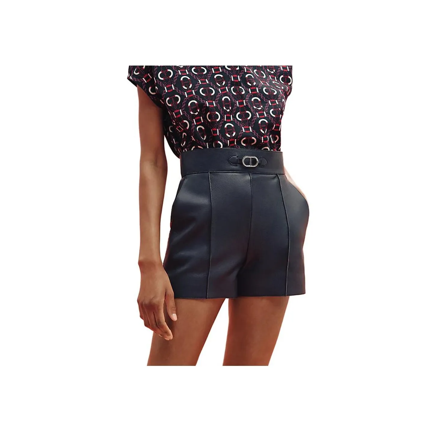 HERMES SS23 Casual Shorts Women's Marine Blue