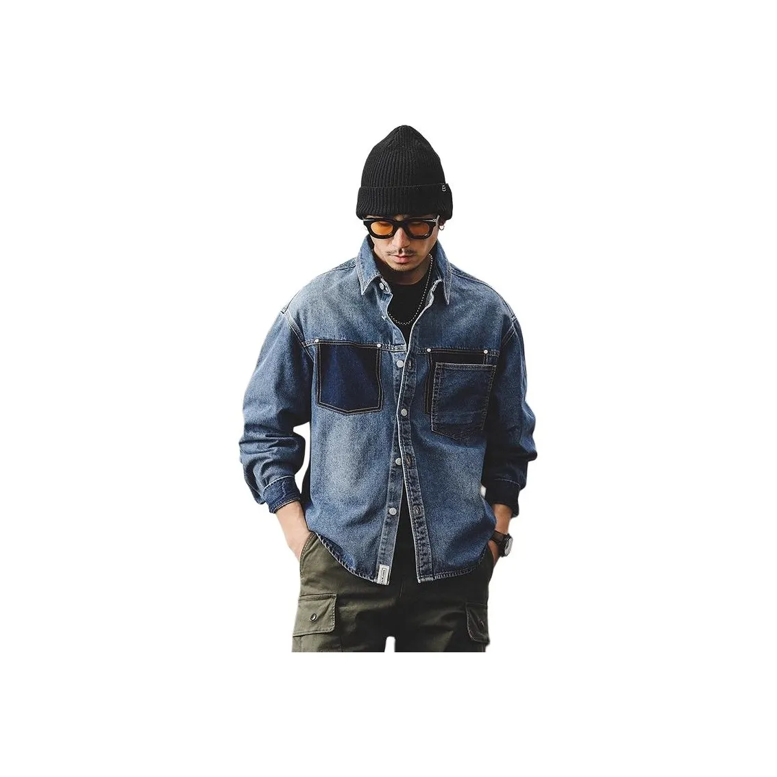 JIELEINUO Синий Мужской Джинсовые куртки