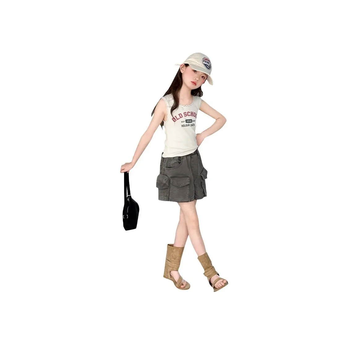 La Cergo Кружево Trims Майка Шорты карго Комплекты Одежды