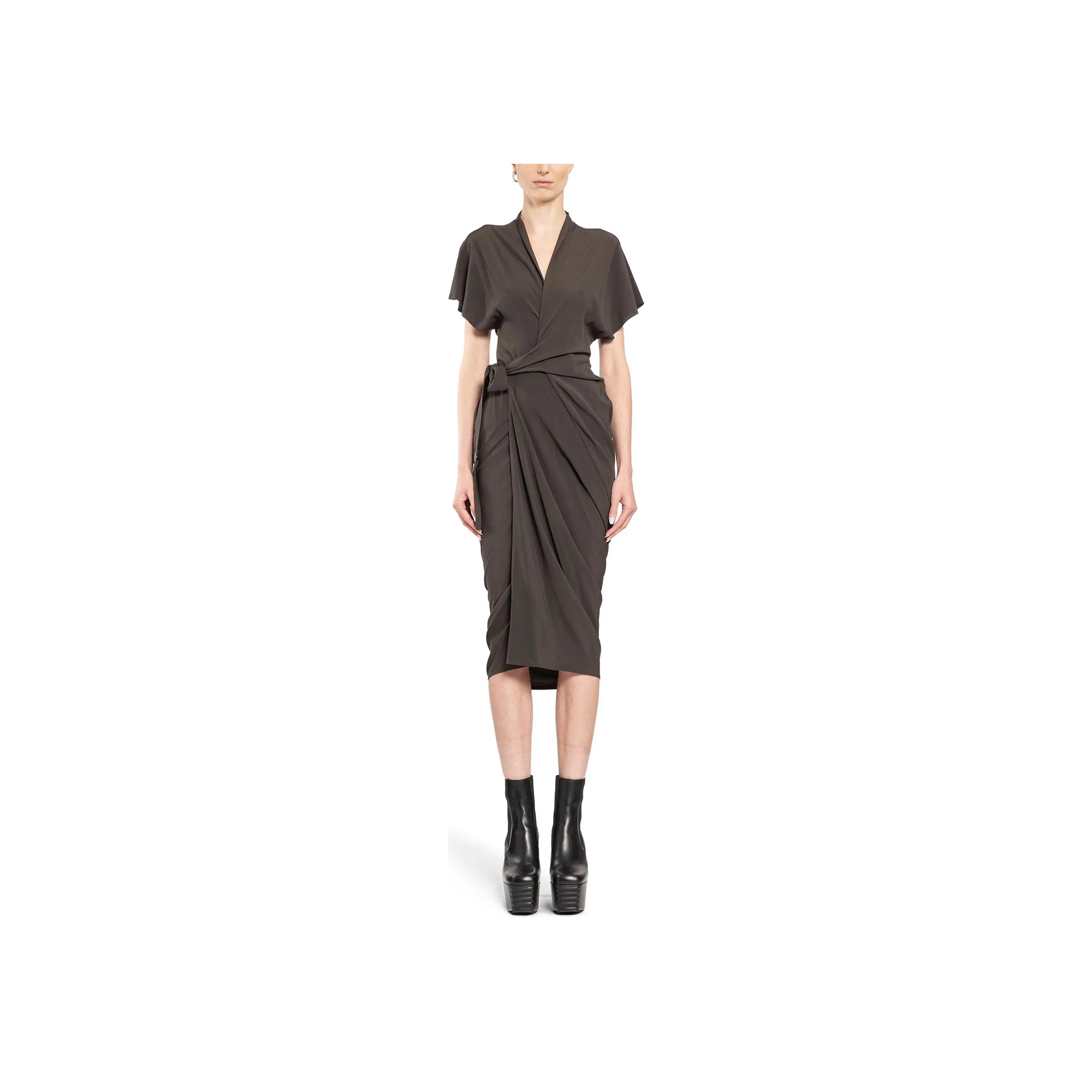 RICK OWENS Wrap Midi Dress