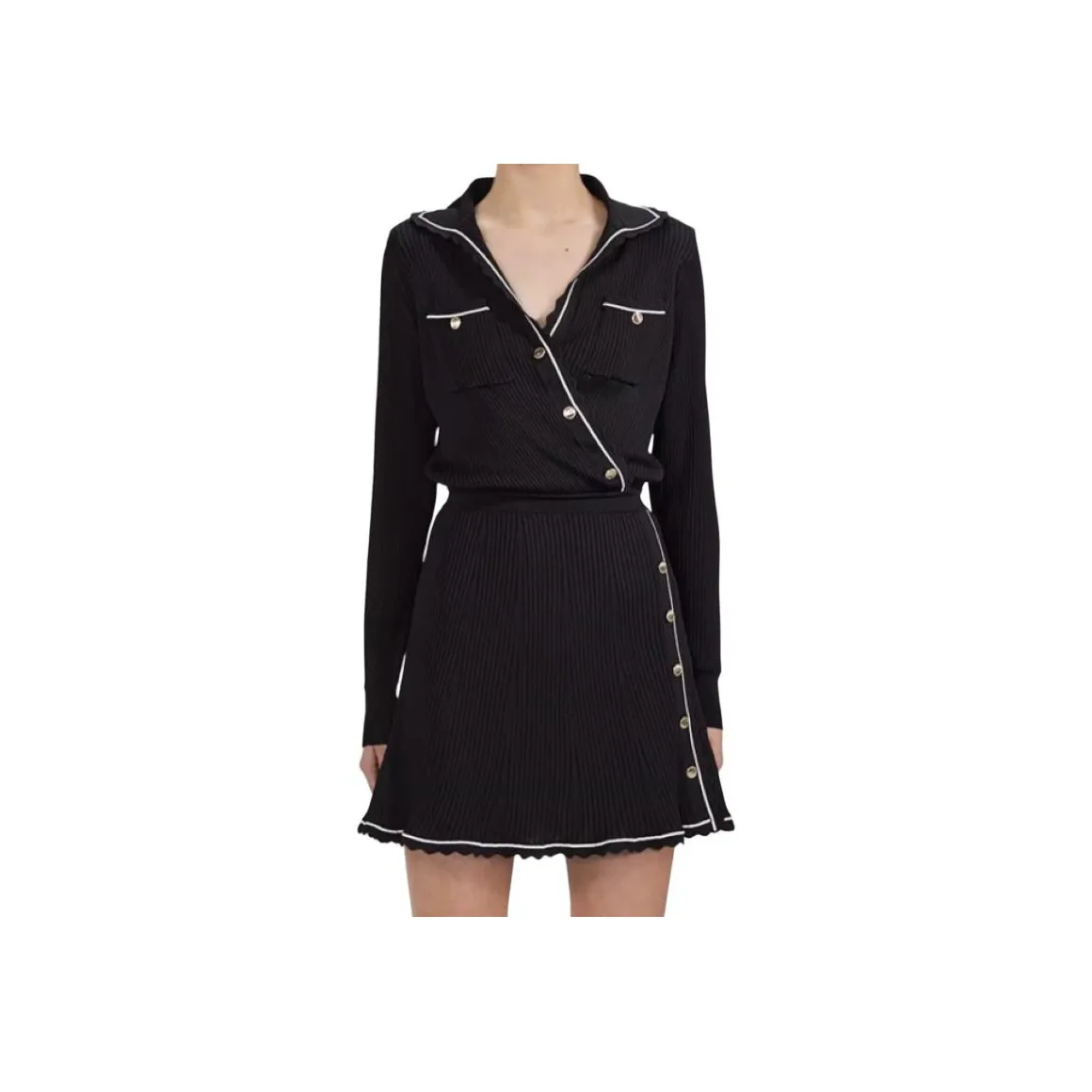 Self portrait FW22 Long Sleeved Dress Women's Black