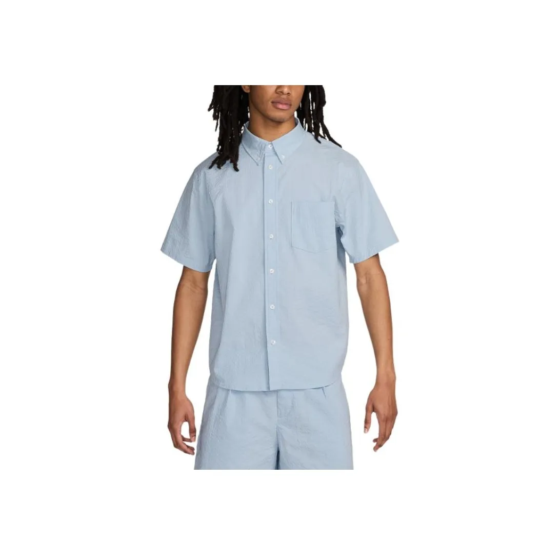 Nike Life Men's Short Sleeve Seersucker Button Down Shirt