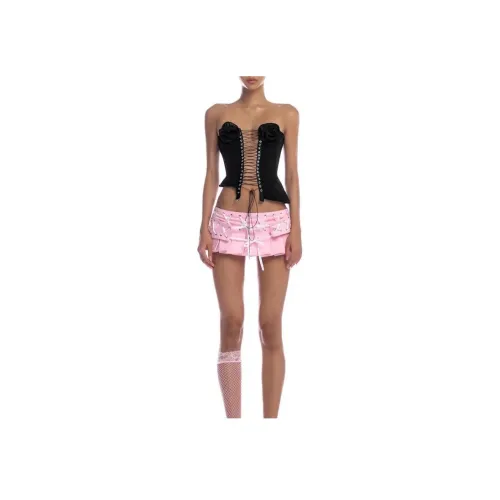 HUELLEY ROSE Черные Женские Топы без бретелек