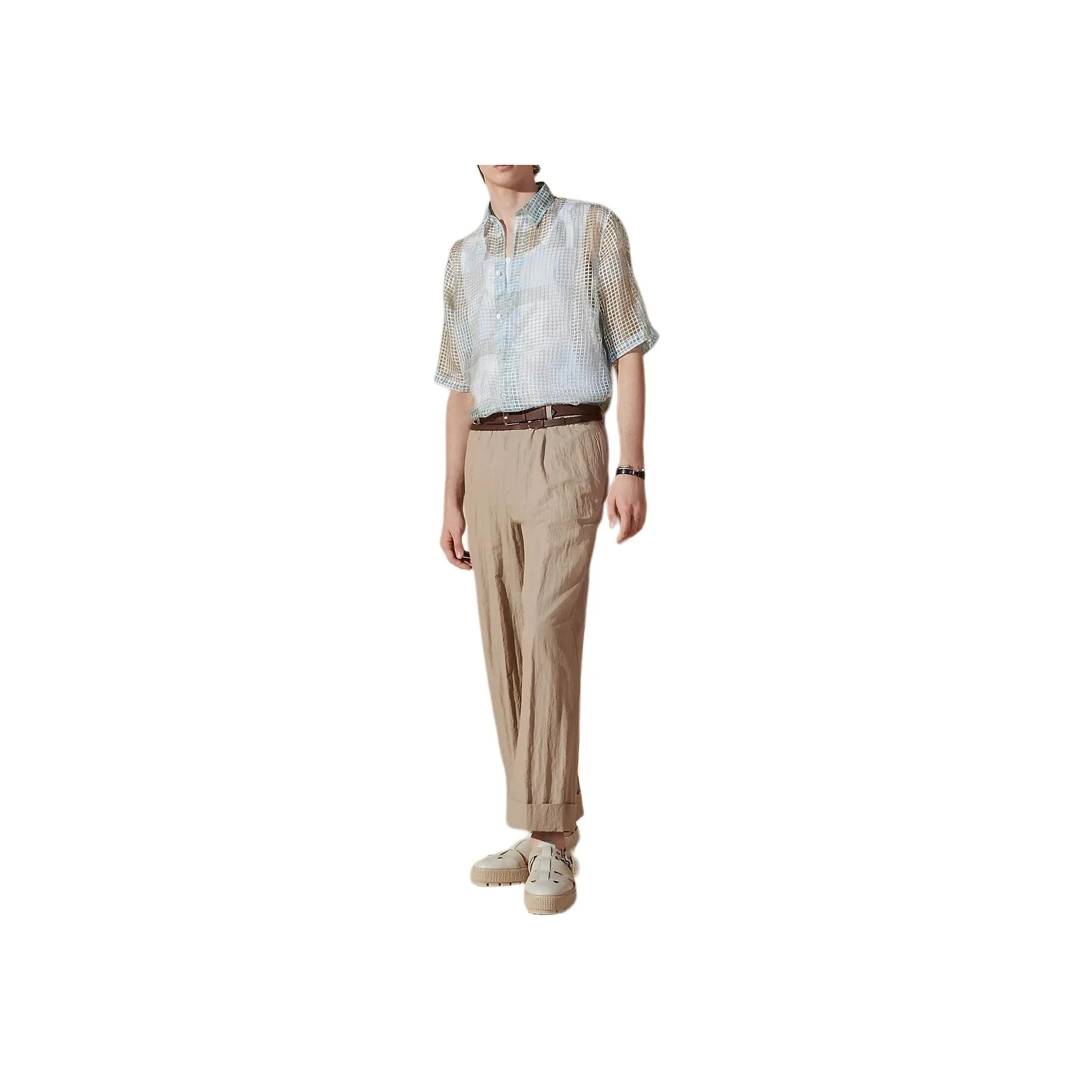 HERMES SS24 Shirt Men's Ice Cube Color