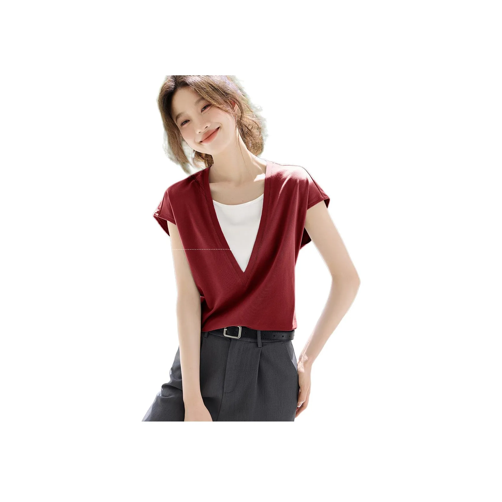 MOHANYIMEI Красный Женские T-рубашки