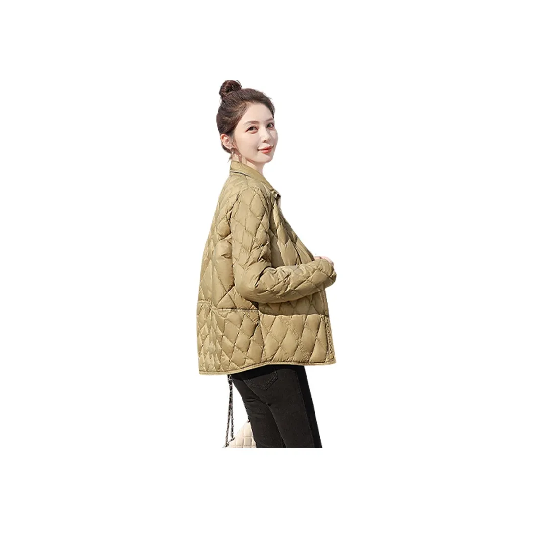 Cypress House Пуховик Женский Хаки Зеленый