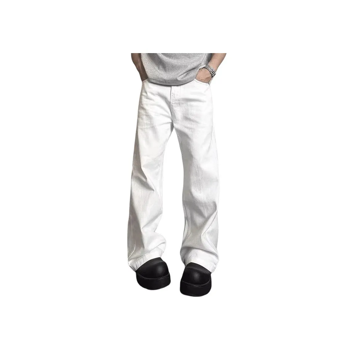 RASHOMONG Jeans Unisex White