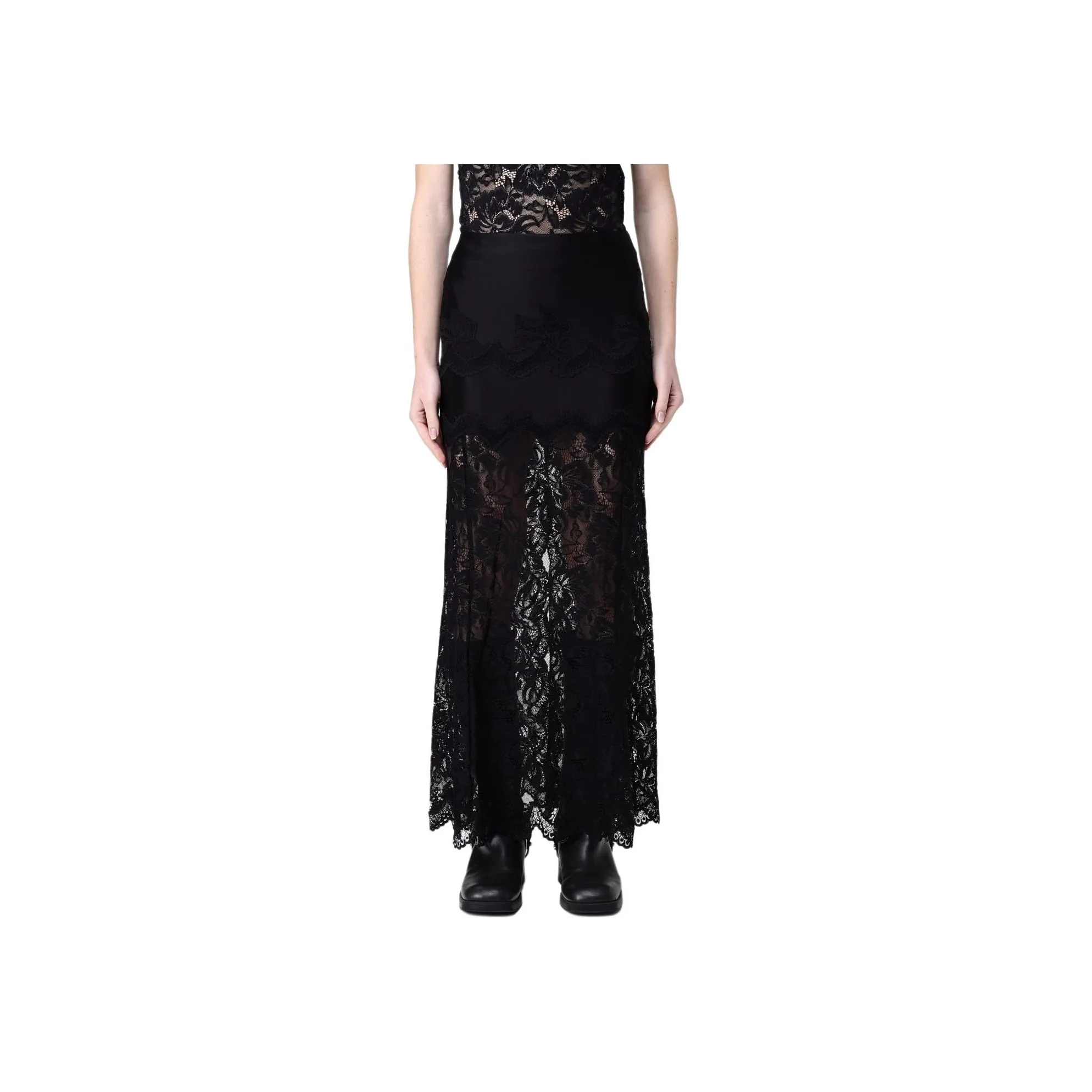 Paco Rabanne Lace Detailed Maxi Skirt