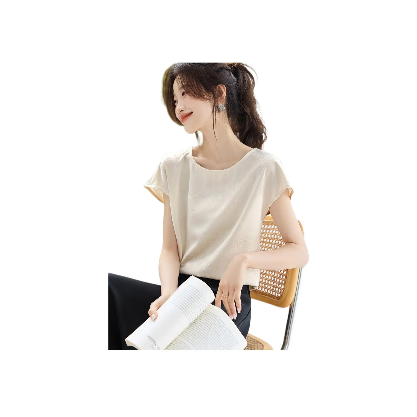 Mo Han Yi Mei Рубашка Женская Пудинговая Кремовая