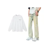 화이트[무료 옐로우 머드 청바지]