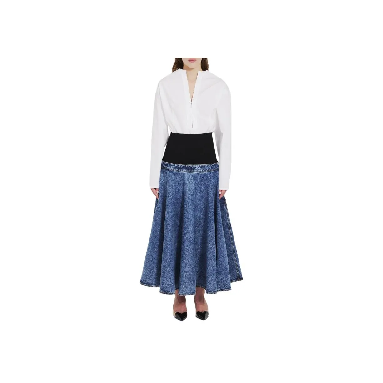 Alaïa V Neck Drop Shoulder Shirt