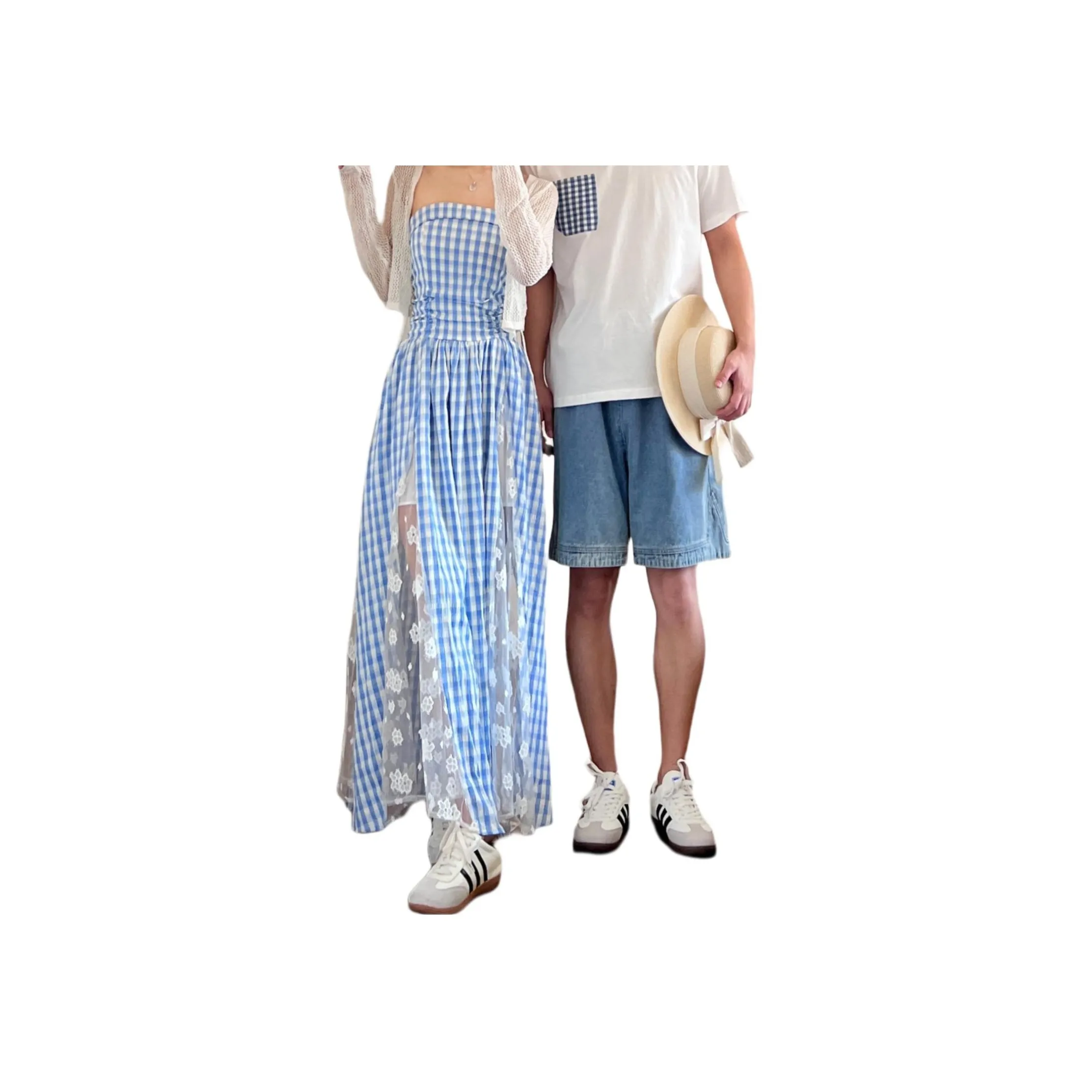 QYPRF Одежда для пары Мужская рубашка + Женское платье + Шаль Женские парные комплекты